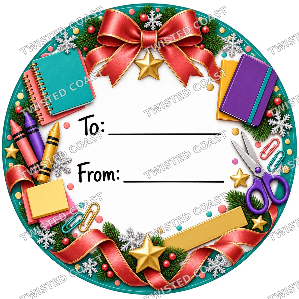 Christmas Chocolate Tub Label – Teacher Colourful To & From