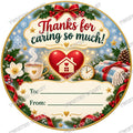 Christmas Chocolate Tub Label – Thanks for Caring All Year Round