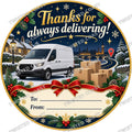 Christmas Chocolate Tub Label – Thanks for Delivering All Year Round – Delivery Driver