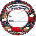 Christmas Chocolate Tub Label – Thanks for Delivering All Year Round – Postman