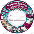 Christmas Chocolate Tub Label – Thanks for Delivering All Year Round – Postwoman