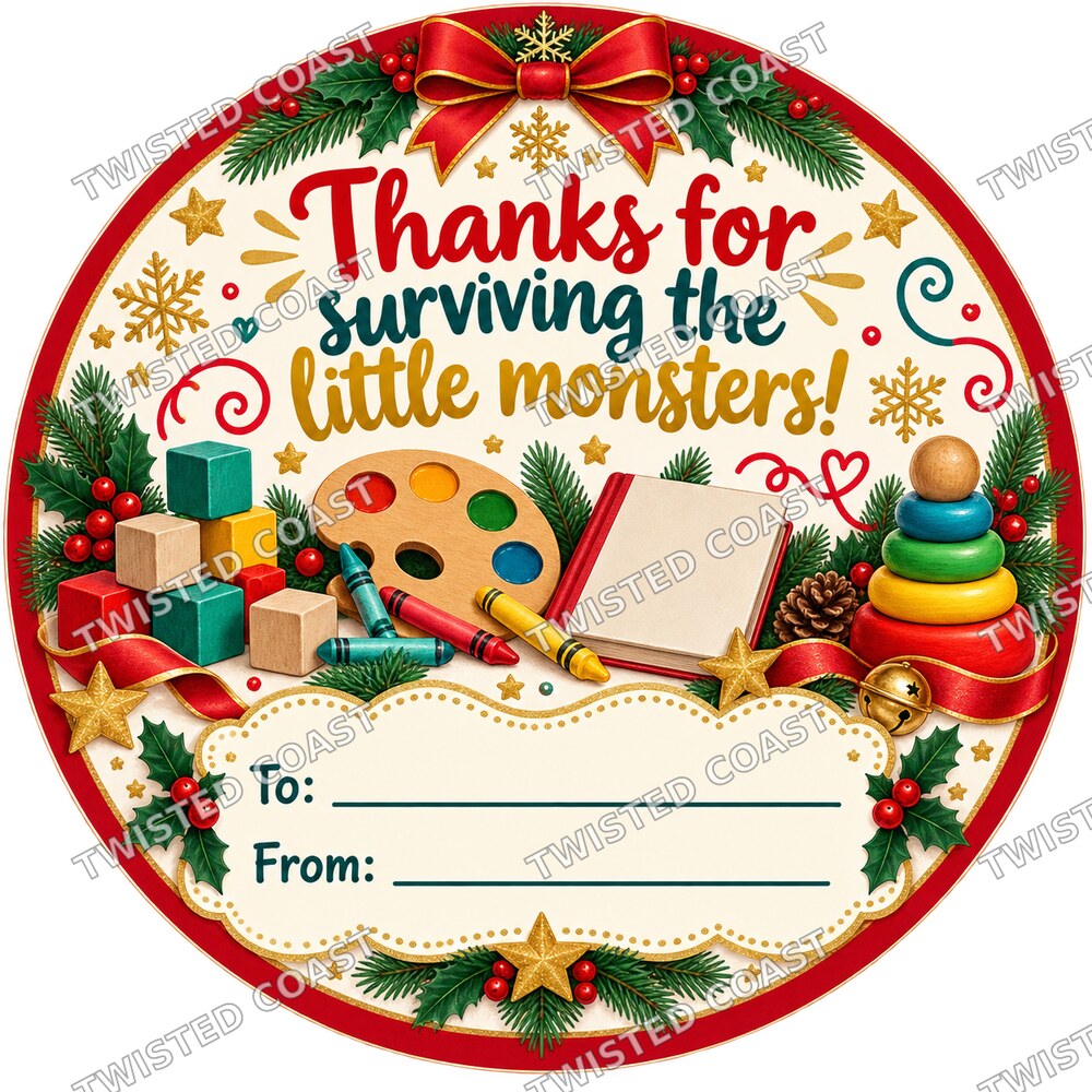 Christmas Chocolate Tub Label – Thanks for Helping Little Minds Grow – Nursery Practitioner