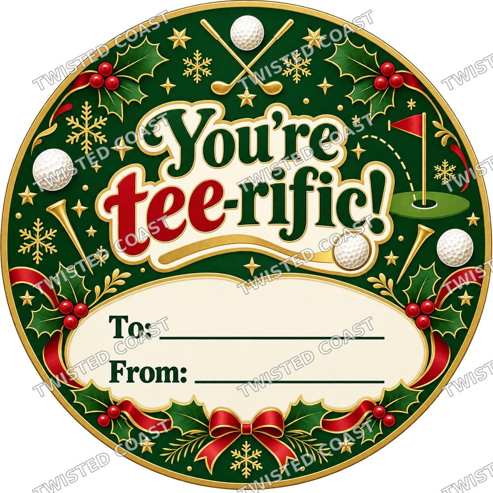 Christmas Chocolate Tub Label – Thanks for Helping Me Find My Swing – Golf Coach