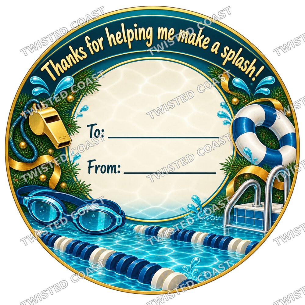 Christmas Chocolate Tub Label – Thanks for Helping Me Make a Splash