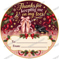 Christmas Chocolate Tub Label – Thanks for Keeping Me on My Toes – Dance Teacher