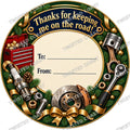 Christmas Chocolate Tub Label – Thanks for Keeping Me on the Road
