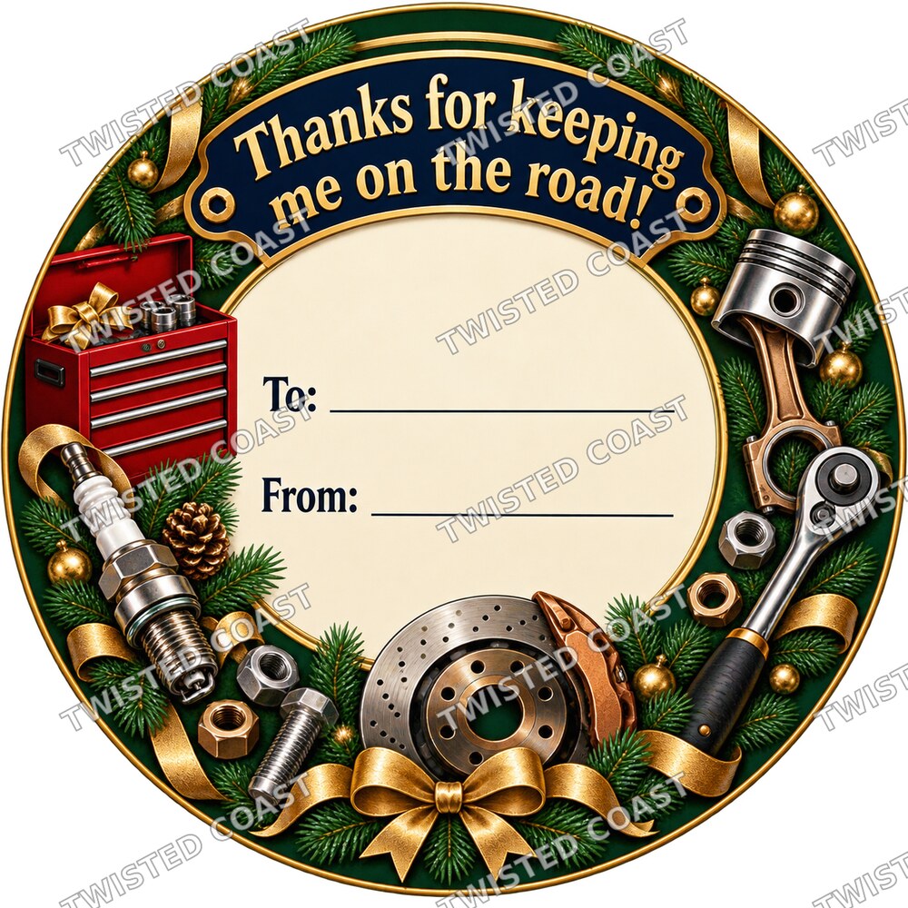 Christmas Chocolate Tub Label – Thanks for Keeping Me on the Road