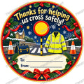 Christmas Chocolate Tub Label – Thanks for Keeping Us Safe – Lollipop Person