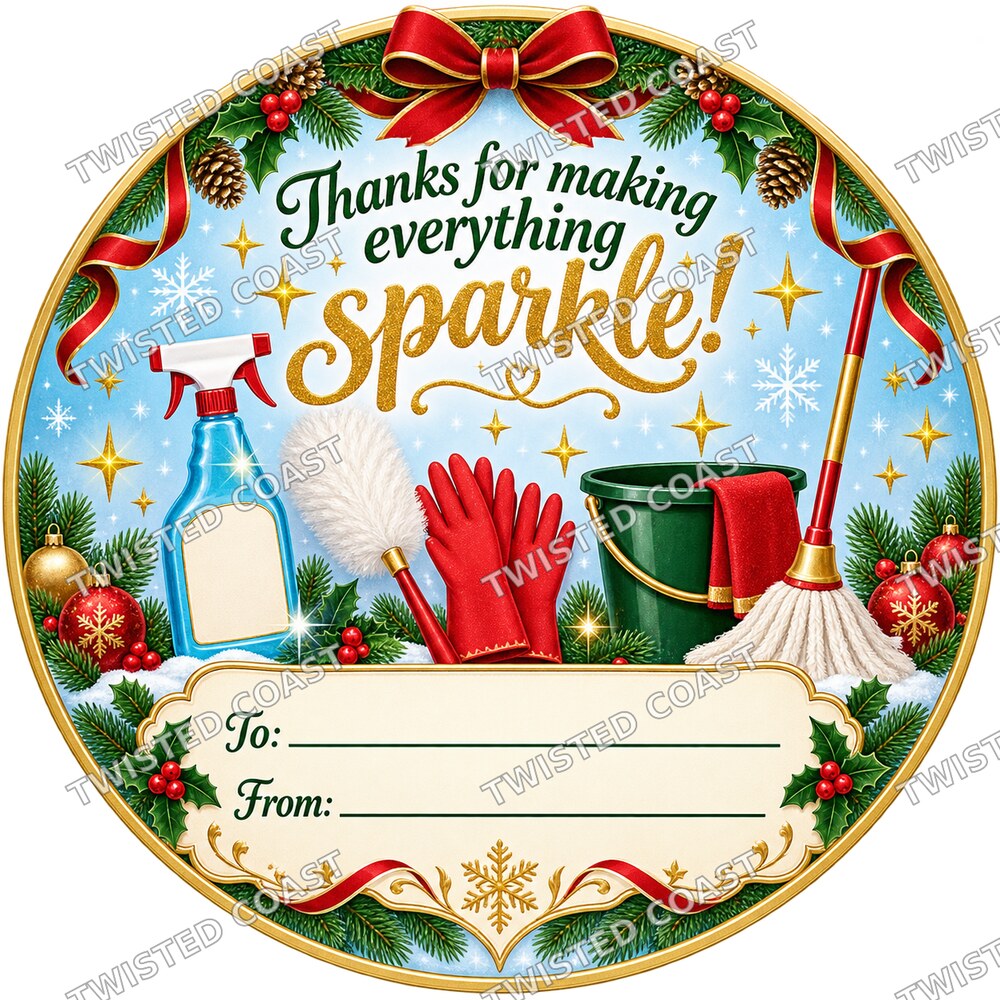 Christmas Chocolate Tub Label – Thanks for Making Everything Sparkle – Cleaner