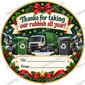 Christmas Chocolate Tub Label – Thanks for Taking Our Rubbish All Year – Bin Collectors
