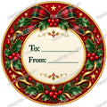 Christmas Chocolate Tub Label – Traditional Holly To & From