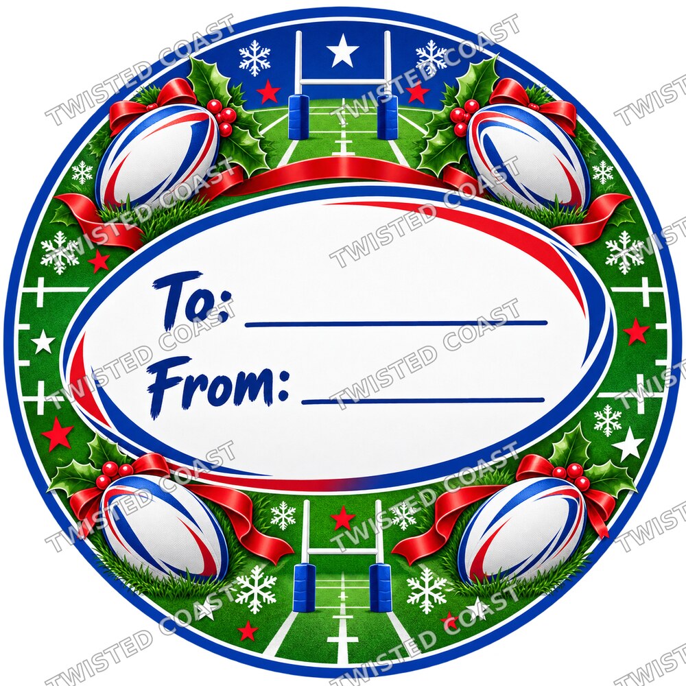 Christmas Chocolate Tub Label – UK Rugby Blue To & From