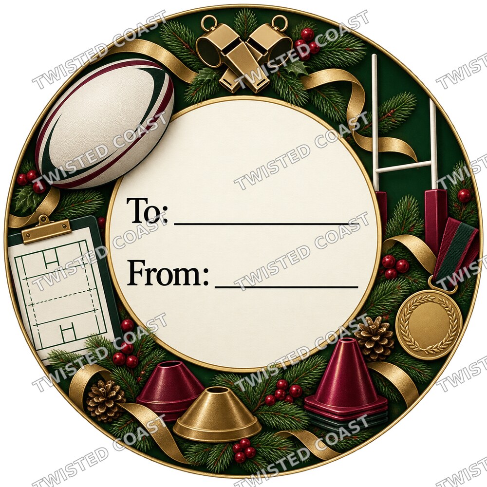 Christmas Chocolate Tub Label – UK Rugby Coach Traditional To & From