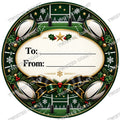 Christmas Chocolate Tub Label – UK Rugby Green & Gold To & From