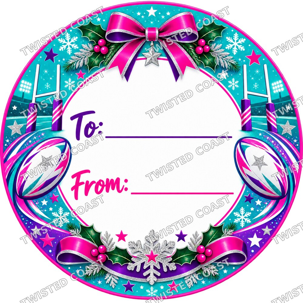Christmas Chocolate Tub Label – UK Rugby Pink To & From