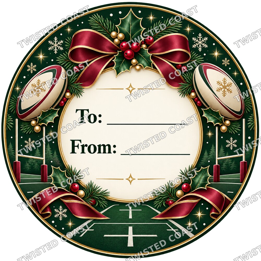 Christmas Chocolate Tub Label – UK Rugby Traditional To & From