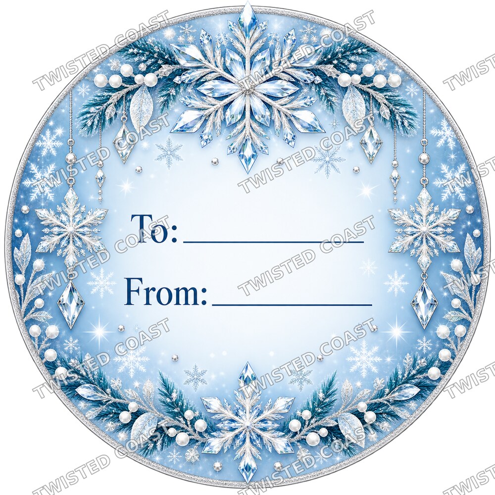 Christmas Chocolate Tub Label – Winter Snowflake To & From