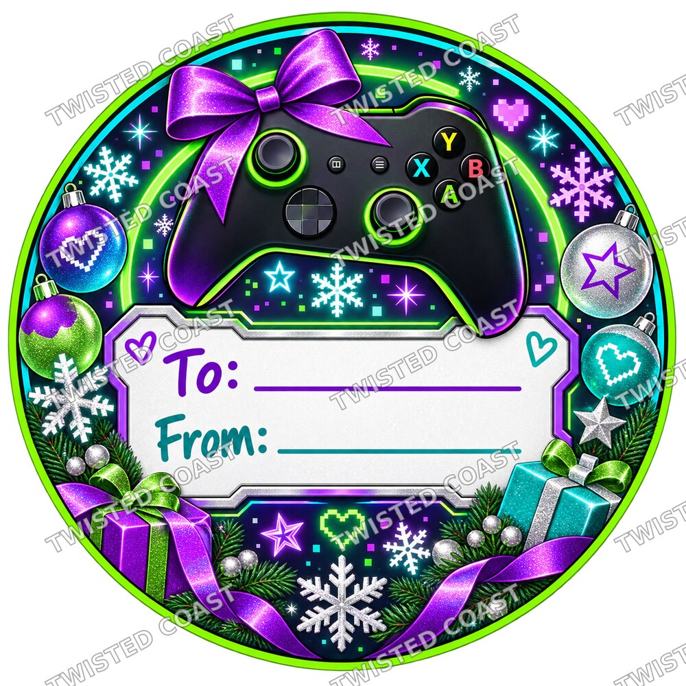 Christmas Chocolate Tub Label – Xbox Purple To & From