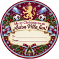 Aston Villa fan Christmas chocolate tub label – watermarked product preview