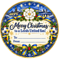 Leeds United fan Christmas chocolate tub label – watermarked product preview
