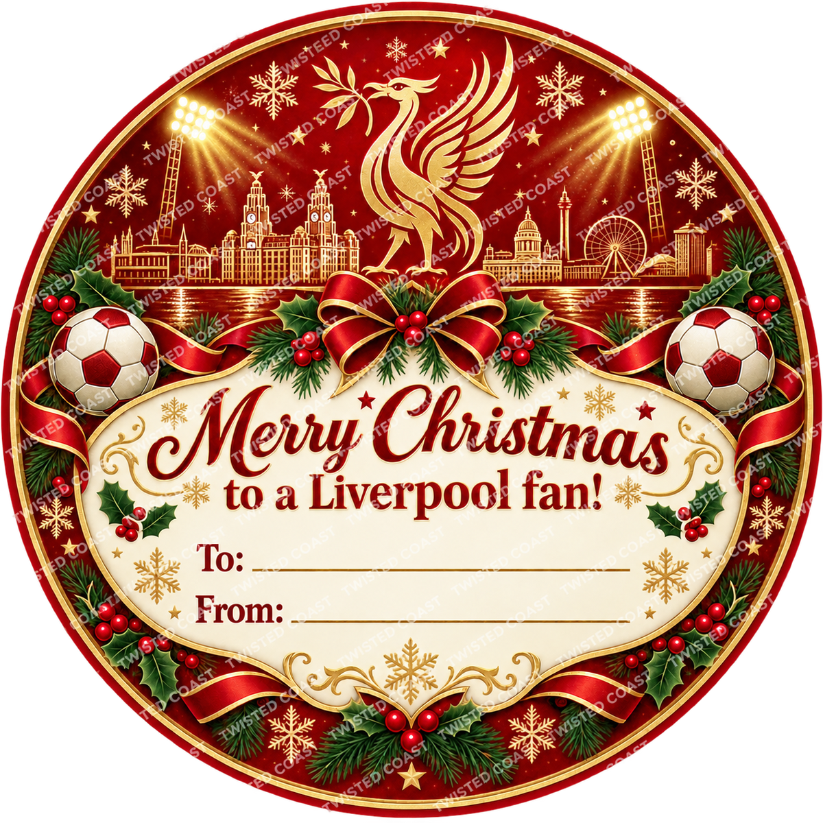 Liverpool fan Christmas chocolate tub label – watermarked product preview