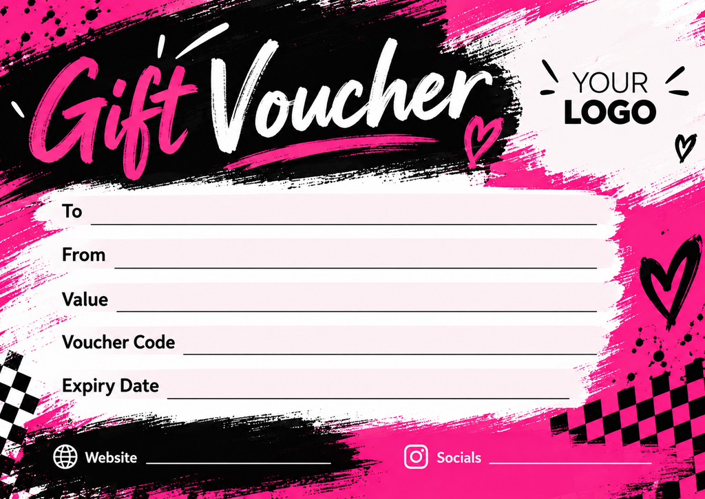 Personalised A6 gift voucher design 1