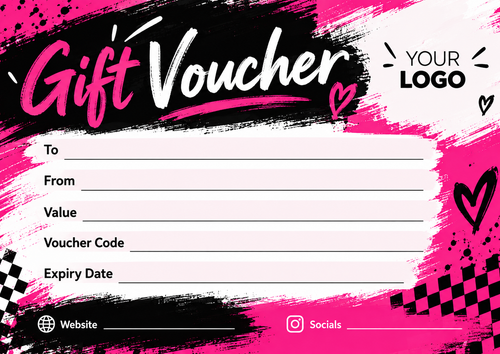 Personalised A6 gift voucher design 1