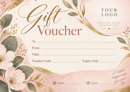 Personalised A6 gift voucher design 2
