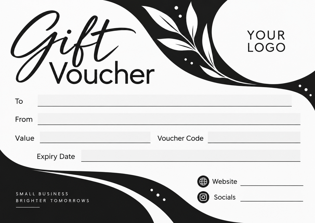 Personalised A6 gift voucher design 3