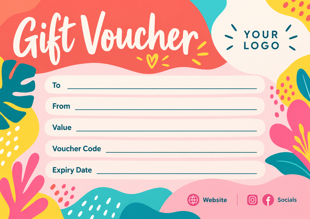 Personalised A6 gift voucher design 4