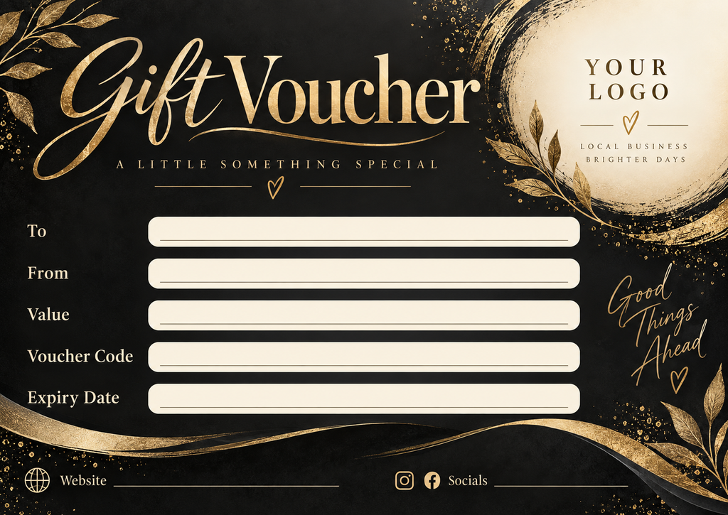 Personalised A6 gift voucher design 6