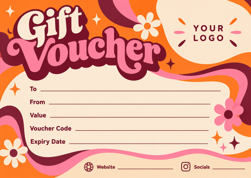 Personalised A6 gift voucher design 8