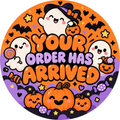 Halloween Happy Mail round label design 1