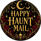 Halloween Happy Mail round label design 3