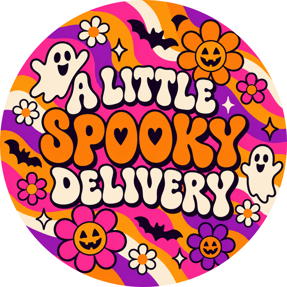Halloween Happy Mail round label design 4