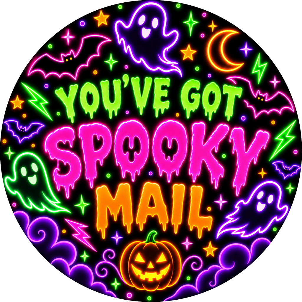 Halloween Happy Mail round label design 7