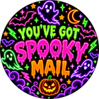 Halloween Happy Mail round label design 7