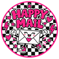 Happy Mail round label design 1