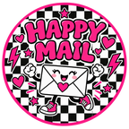 Happy Mail round label design 1