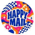 Happy Mail round label design 10