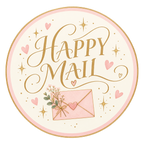 Happy Mail round label design 4
