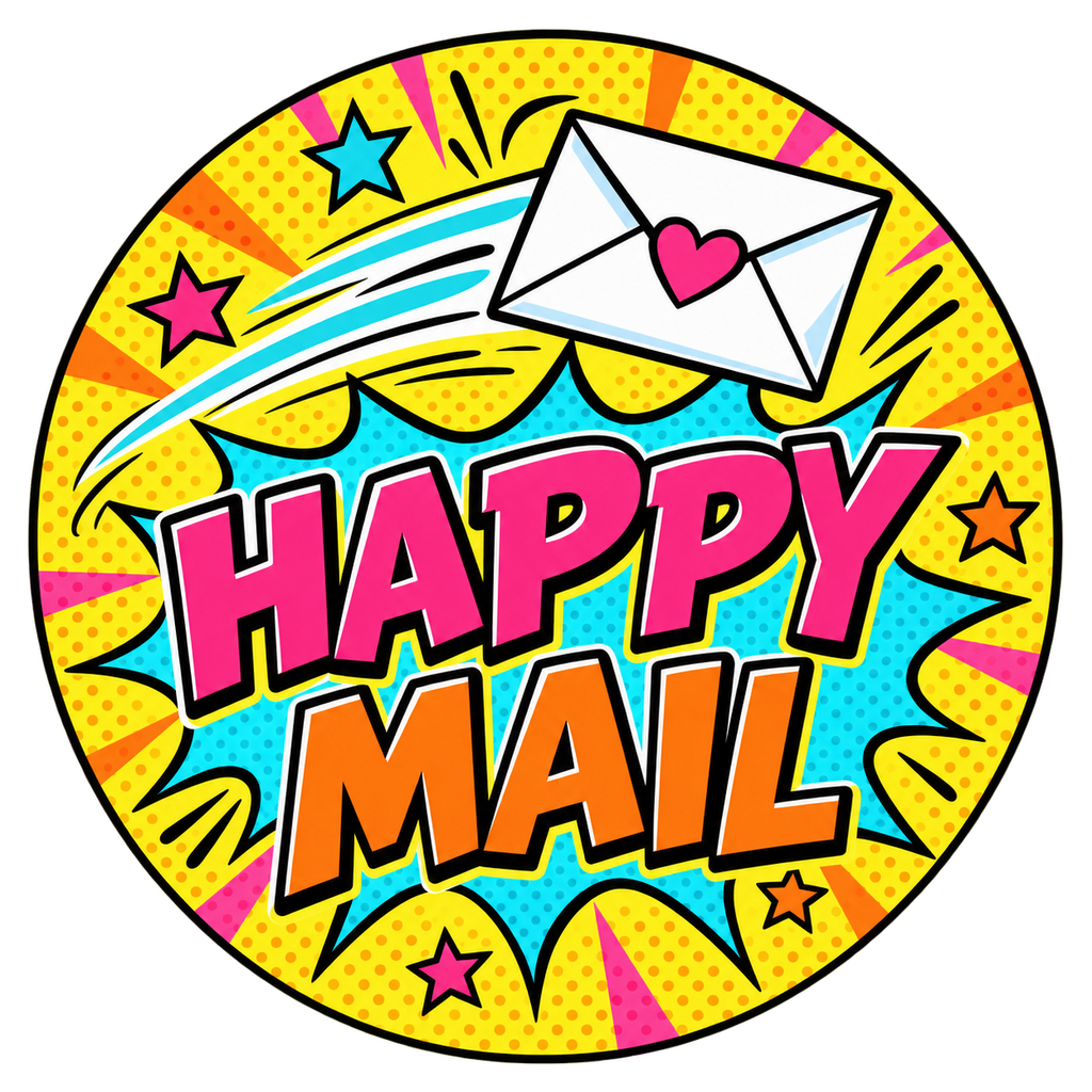 Happy Mail round label design 5