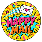 Happy Mail round label design 5