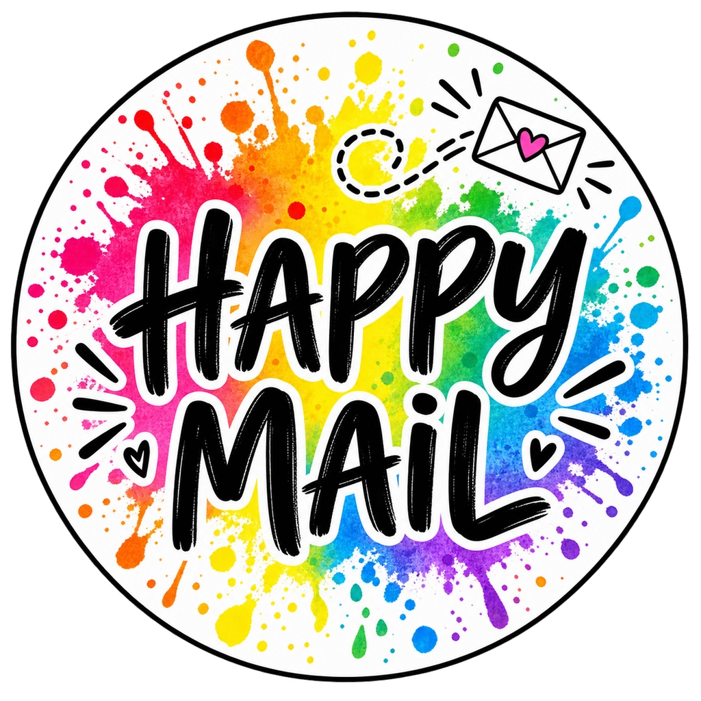 Happy Mail round label design 6