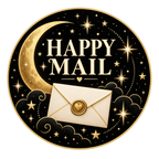 Happy Mail round label design 7