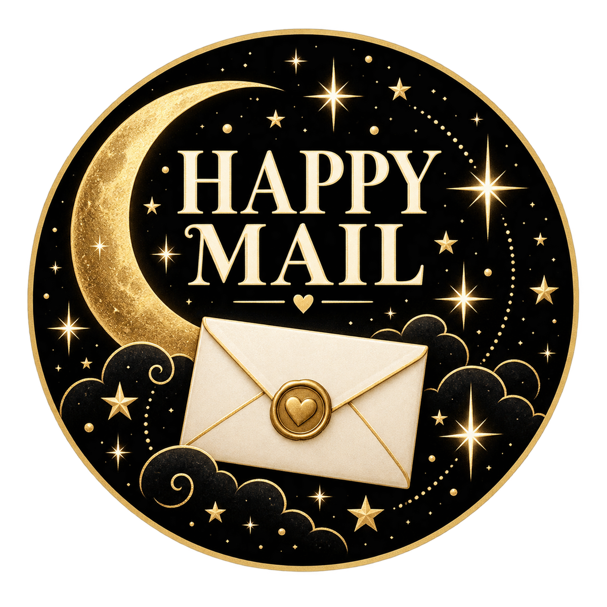 Happy Mail round label design 7