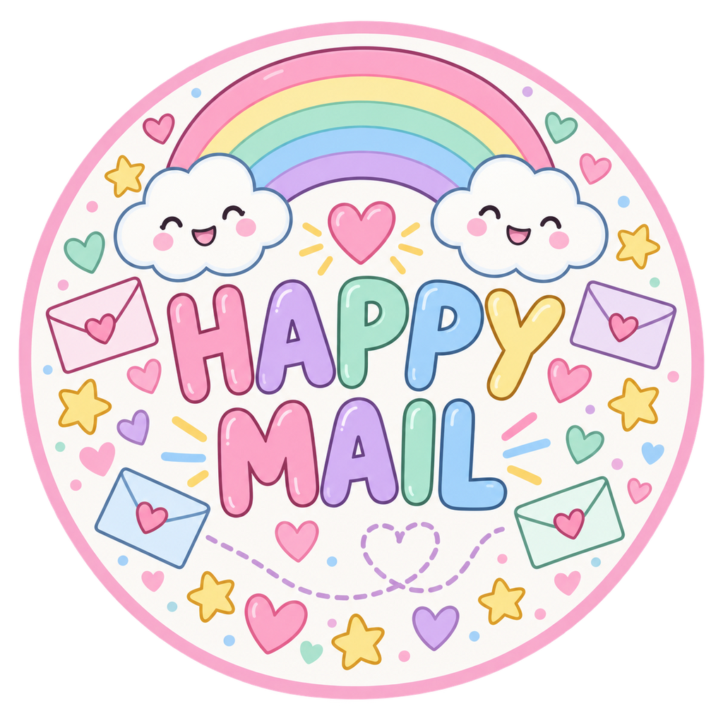 Happy Mail round label design 8