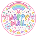 Happy Mail round label design 8