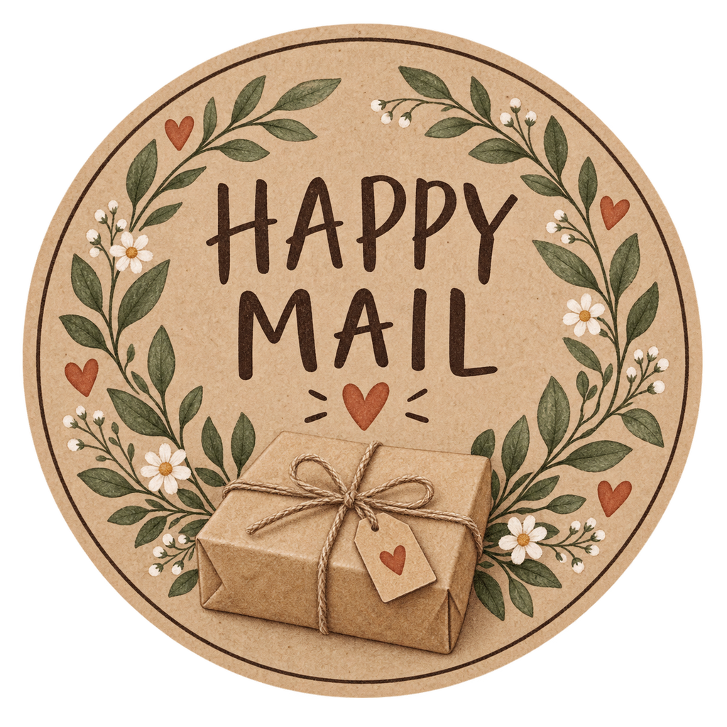 Happy Mail round label design 9