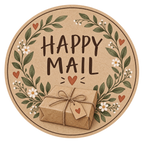 Happy Mail round label design 9